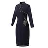 Elegant Black Qipao Style Professional Dress