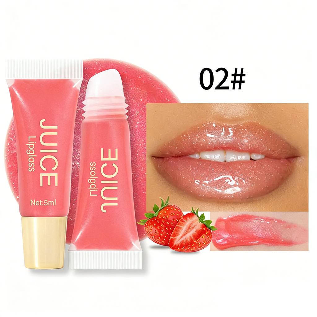 Plumping Lip Oil with Fruit Flavor, Mirror Shine Gloss - Long-Lasting Hydration Makeup for Women