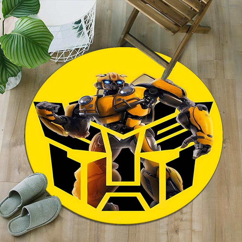 1pc Bumblebee5 Print Round Carpet Chair Round Carpet Suitable for Bedroom Living Room Home Decorative Carpet