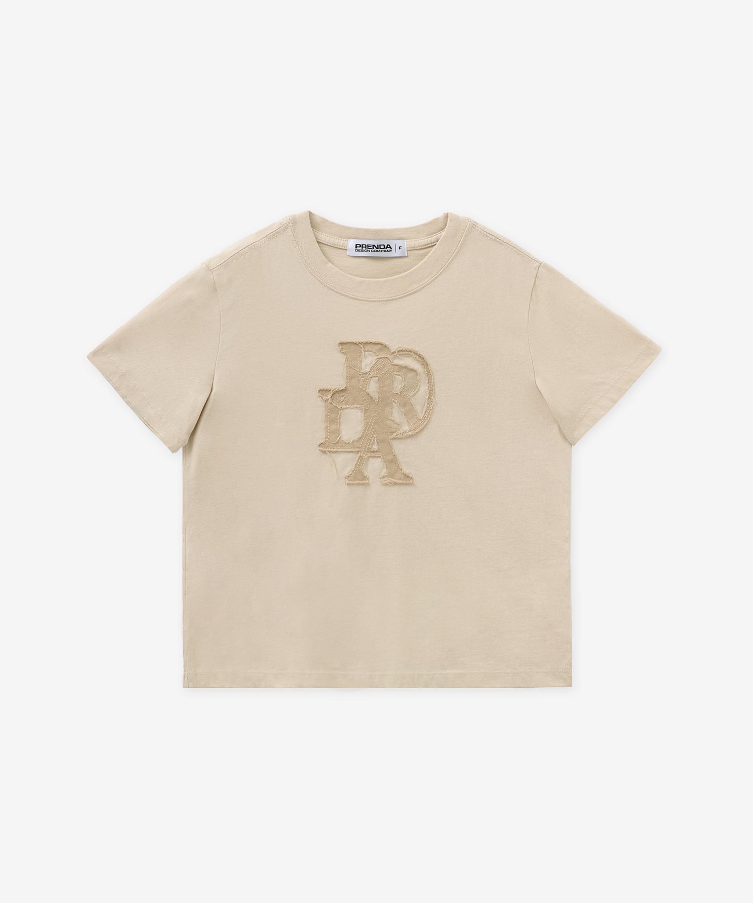 Prenda Prda Denim Patch Crewneck Tee Beige Reference/Free