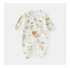 Pure Cotton Baby Bodysuit with Hand and Foot Covers, All-Season Newborn Romper, Baby Monk Outfit