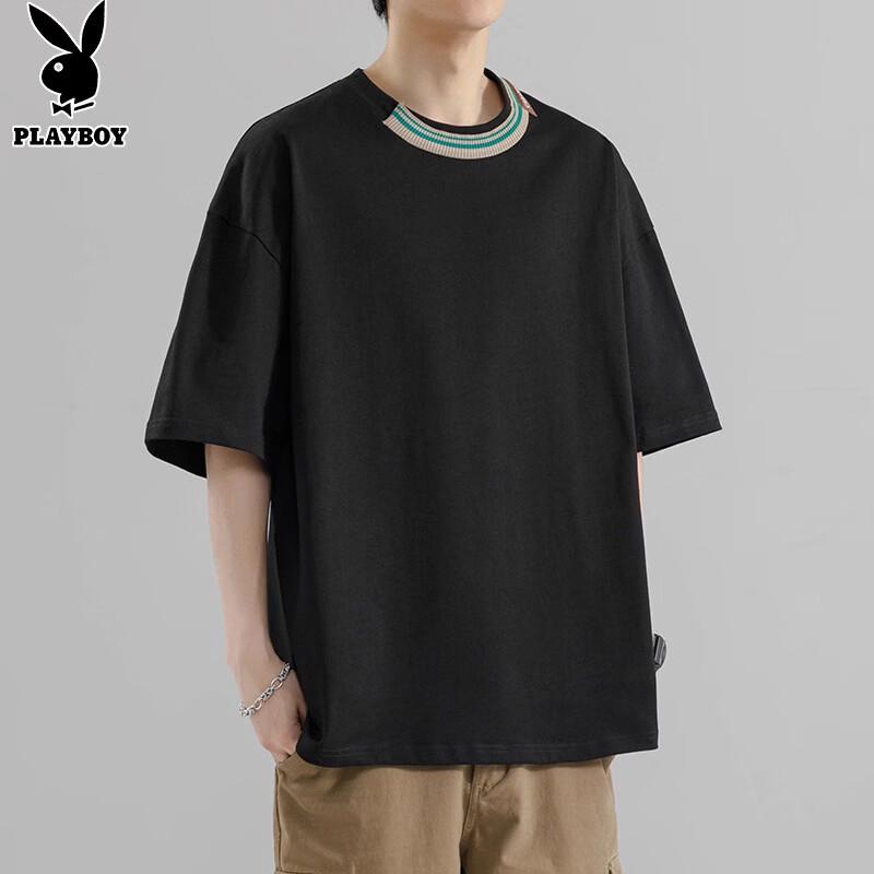 PLAYBOY Men s Heavyweight Pure Cotton Short Sleeve T-Shirt XL