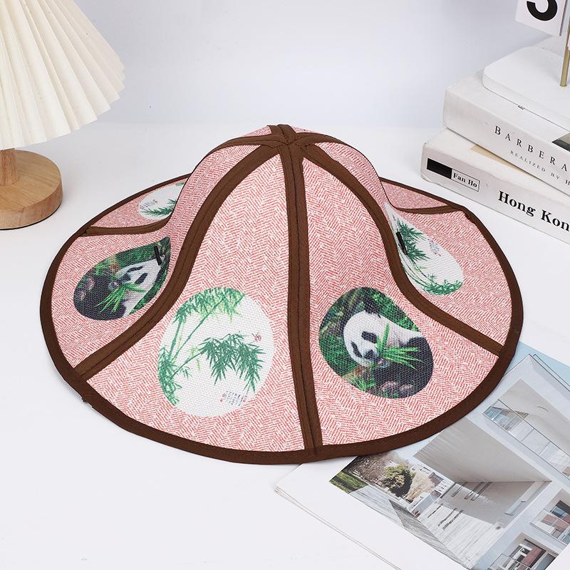 Hainan big edge hat straw hat foldable sunscreen sun hat outdoor fishing sunscreen non-woven folding double-layer hat