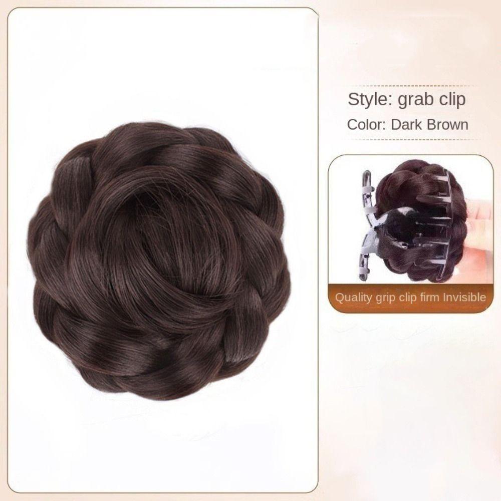 Fake Hair Flower Bun Head Wig Hair Extensions Claw Hair Bun Bridal Donut Chignon Women