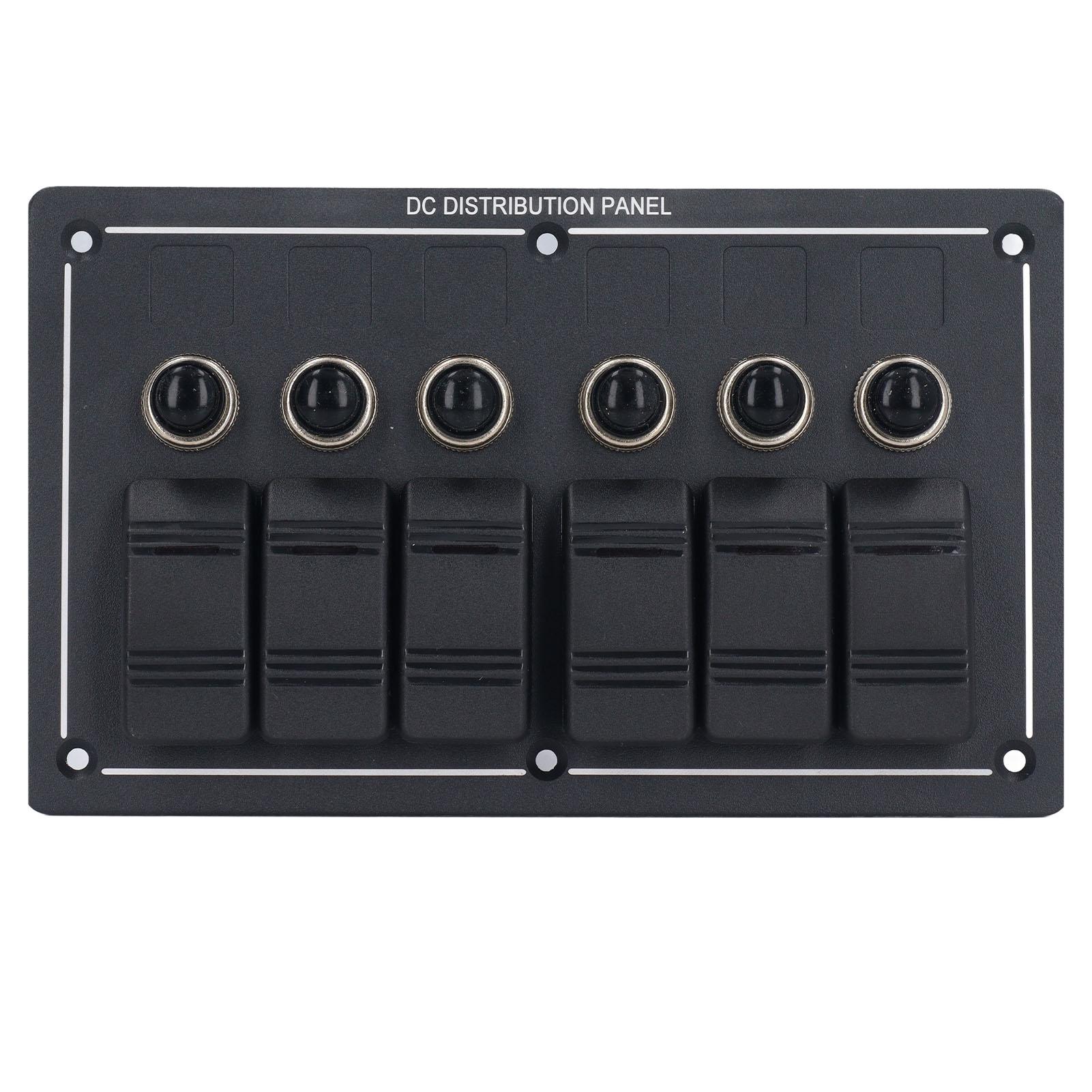 

Панель переключателей Rocker Switch 12V 6 Gang LED DC Power Distribution Защита от перегрузки 3x5A 2x10A 1x15A для