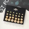 New Fashion Colorful Pearl Earrings Set Korean Black White Beige Oversized Pearl Earrings Statement Women Wedding Jewelry Gifts