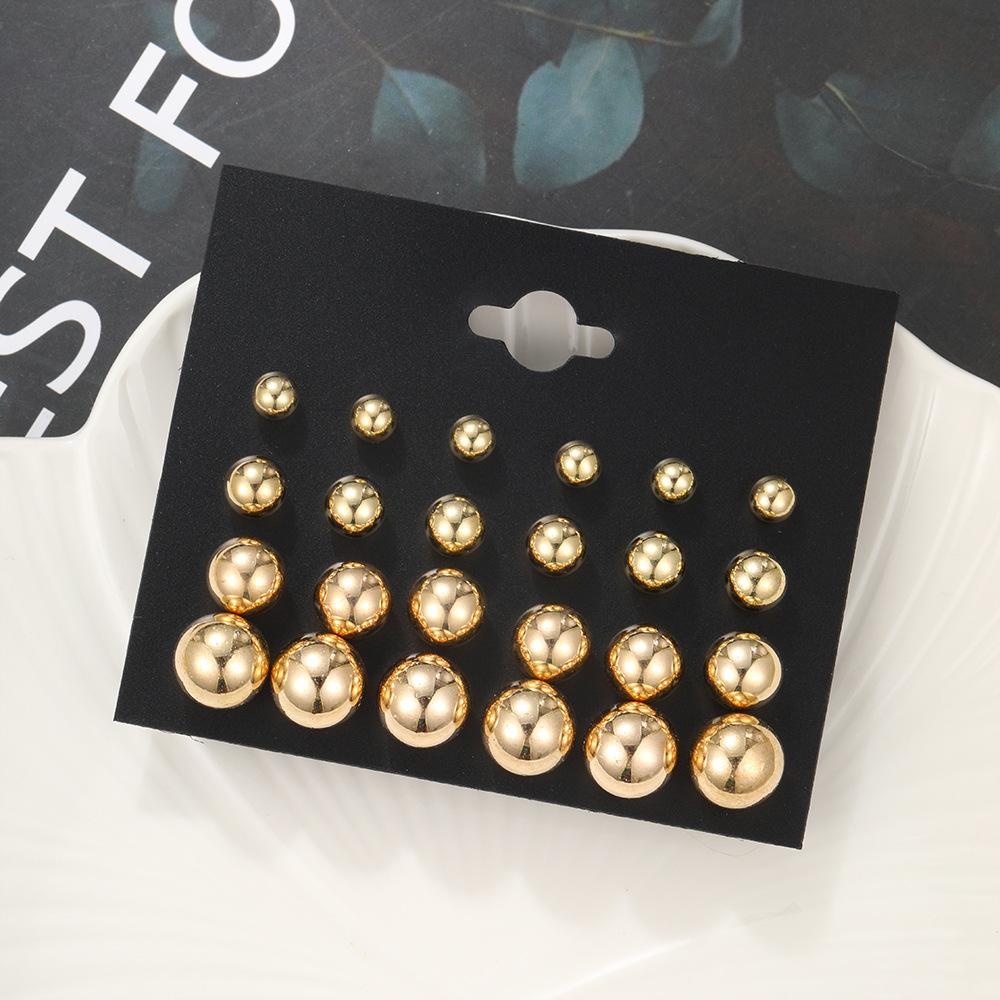 New Fashion Colorful Pearl Earrings Set Korean Black White Beige Oversized Pearl Earrings Statement Women Wedding Jewelry Gifts