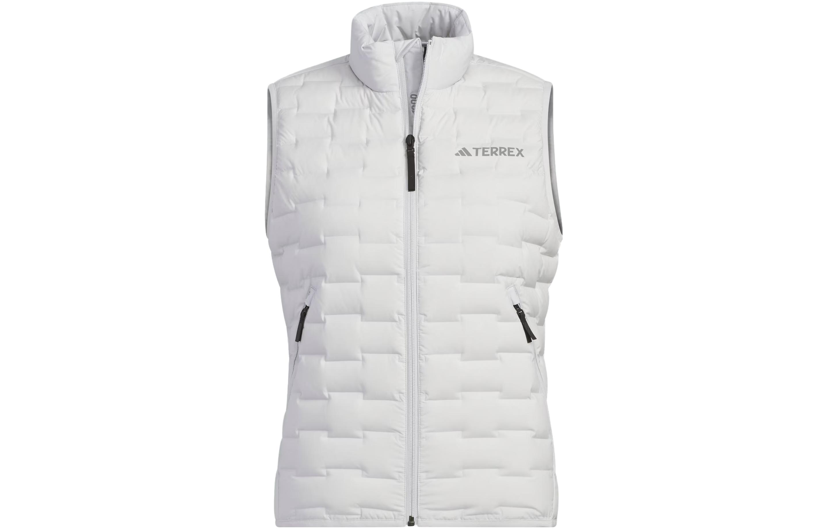 Adidas Down Vests Women s Light Gray Stand Collar Moderate Other IT8691 XS