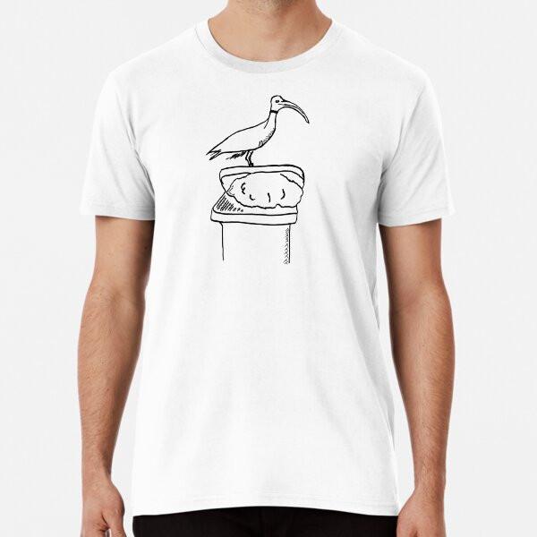 Bin Chicken Line Art Premium T-Shirt S To 5XL Made In the AU/USA T-Shirt
