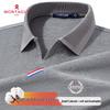 MONTAGUT Men's 10A Antibacterial V-Neck Long Sleeve Polo Shirt
