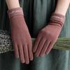 1 Pair Women Gloves Keep Warm Full Finger Flannel Touch Screen Winter Cycling Gloves for Outdoor