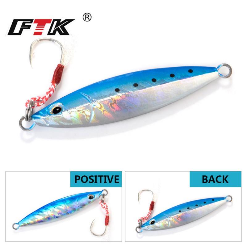Slow-Falling Offshore Jigging Lure With Single Hook 150g 80g Lead Core Iron Plate Tuna Mahi Deep Sea Fishing