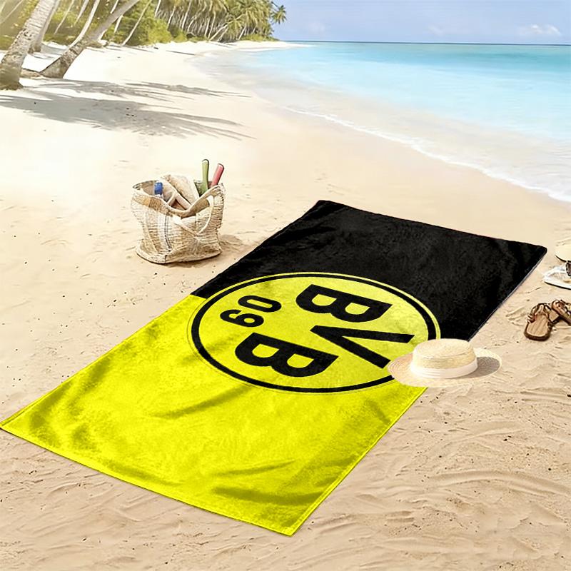 Borussia Dortmund Print Beach Towel, Large Soft Quick Dry Towel for Beach Camping Swimming