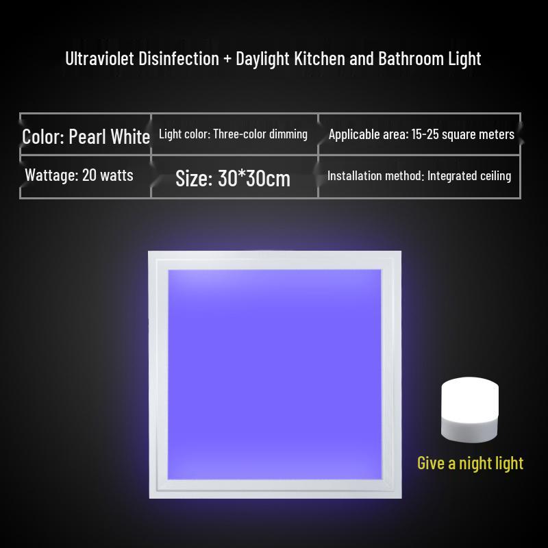 Ceiling-Mounted Ultraviolet Germicidal Panel Light for Bathroom & Kitchen