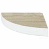Corner Floating Shelf in Oak and White Finish 25 x 25 x 3.8 cm MDF