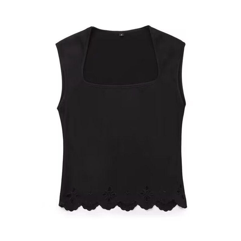 

Western Style Summer New Women clothes Embroidery Elastic Knitting Top High Waist Skirt 5584178250 Black Tops M