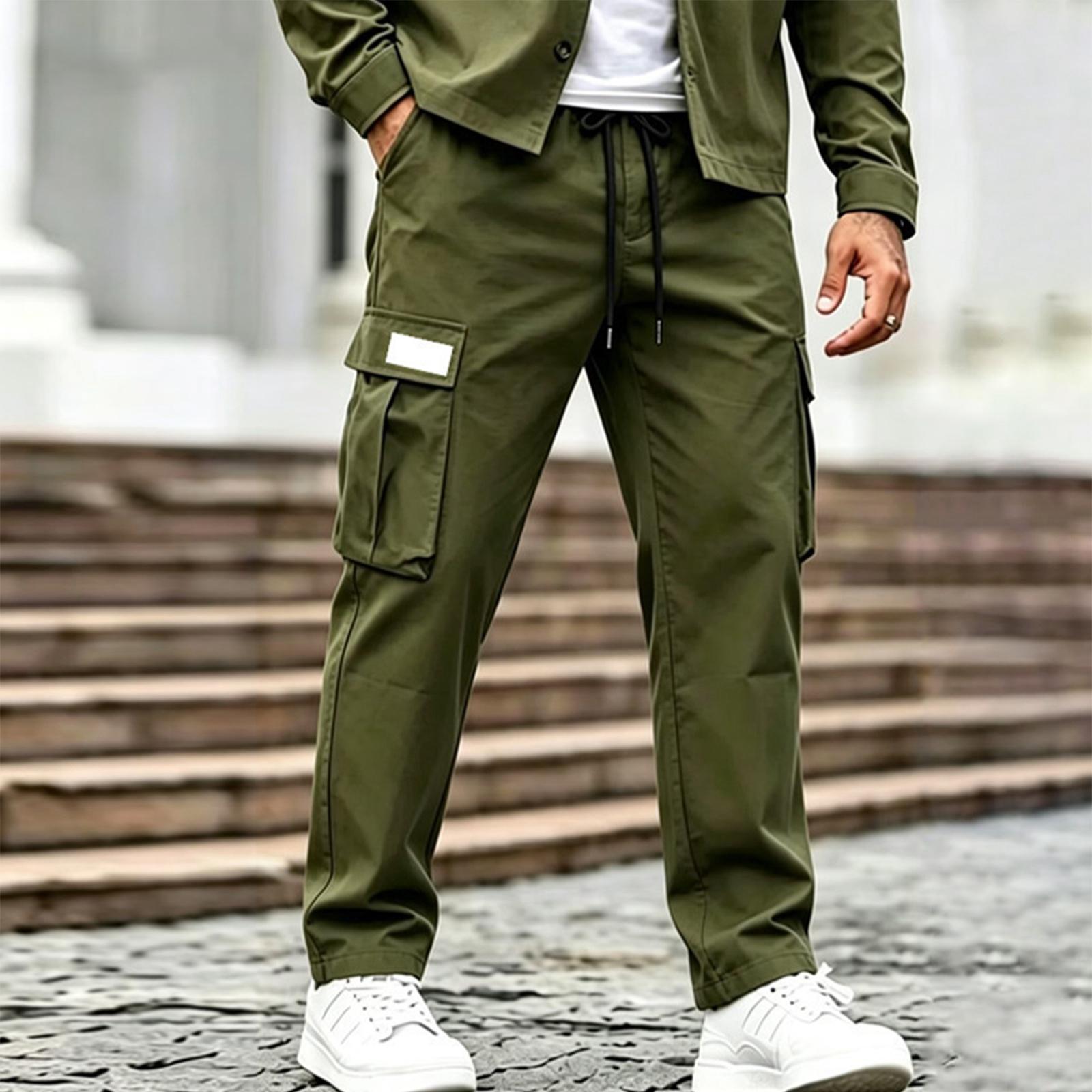 Men s Multi-pocket Slim-fit Work Pants L