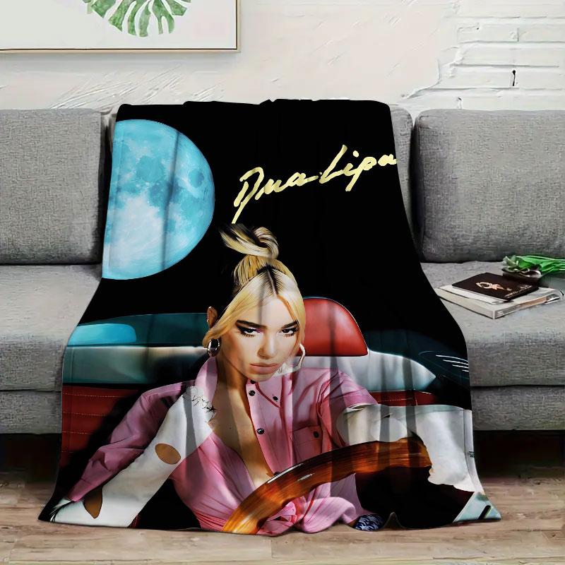1 Pezzo Coperta in Flanella con Stampa dualipa, Alta qualità Confortevole per Tutte le Stagioni, Calore e Comfort, Perfetta per Regali di Natale