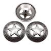 10pcs Screw Back Buttons Engraved Star Button Hollow Decorative Buttons Round Vintage Silvery  Casting Western  DIY Accessories