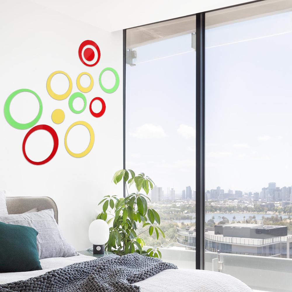 5PCS/Set DIY Home Decor Wall Art Wall Stickers Round Decals 3D Circles Mural