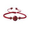 Natural Cinnabar Zodiac Bracelet - Year of the Dragon Hand-Woven Red String for Women