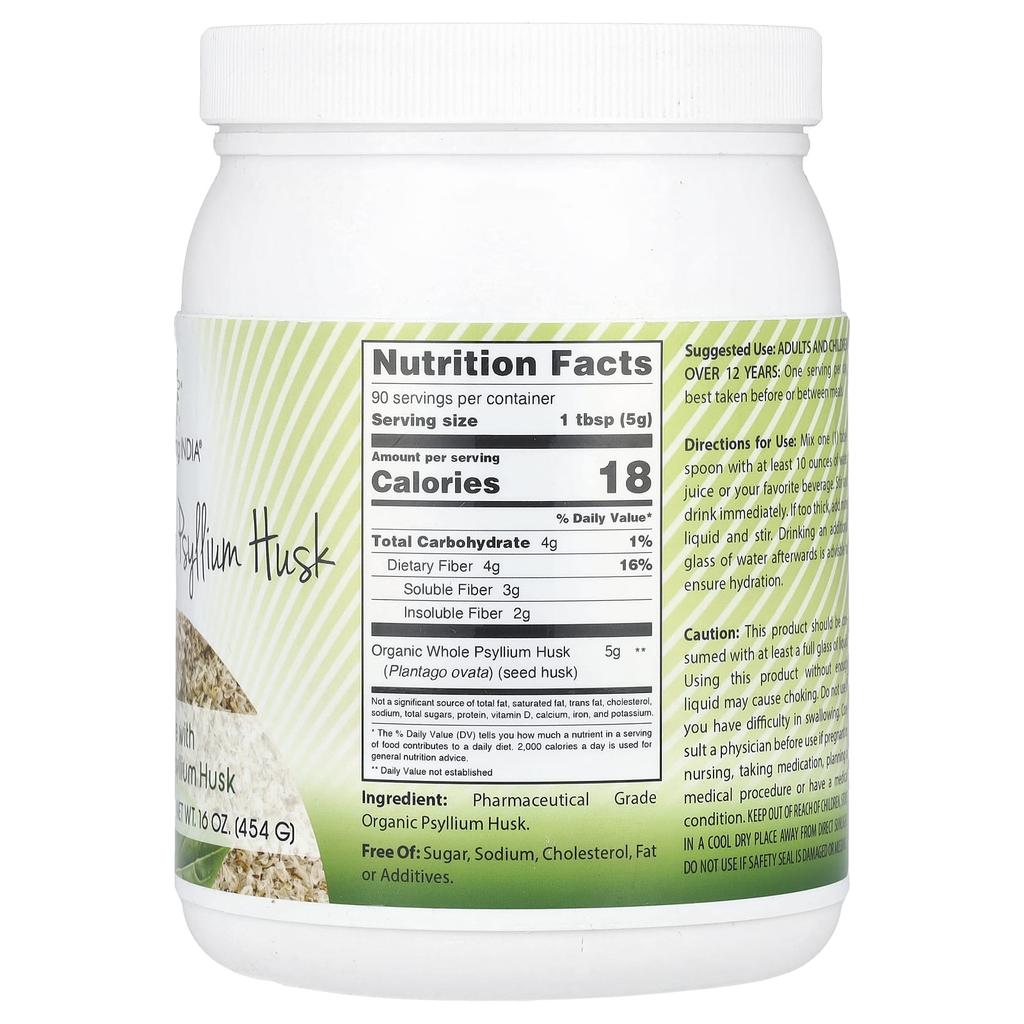 Organic Whole Psyllium Husk, 454G(16Oz)