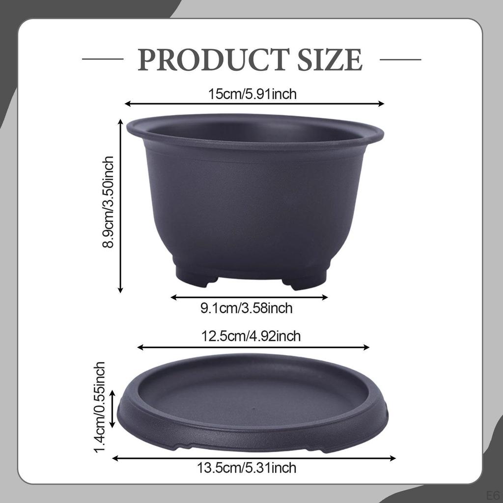 Bonsai Pot Flower Planter Training Bowl with Drainage System And Moisture Storage Made of PP for