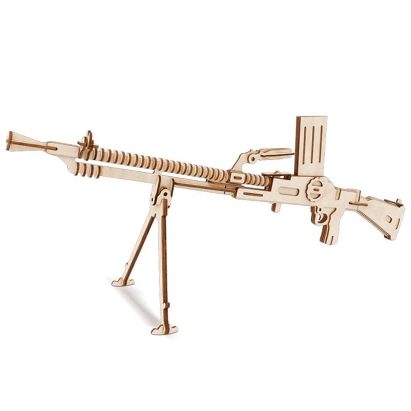 Wooden Assembly Gun Puzzle Model Pistol Rifle Ak47 3D Toy Gun Model Cannot Shoot Educational Toys For Children Adults Boys Gifts