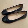Elegante ballerina con fiocco da donna, punta piatta e rotonda, comoda, slip-on, mocassini da donna, ciabatte singole in pelle