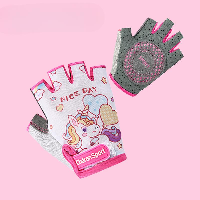 

Детские велосипедные перчатки без пальцев, спортивные износостойкие нескользящие для скейтборда, роликов, беговела, защита рук, дышащие детские перчатки L (9-12 years old)