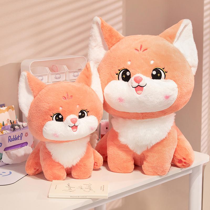 Bambola Volpe Carina con Coda Lunga Peluche Giocattolo Morbido Abbracciabile Volpe Cartone Animato Regalo Perfetto Regalo di Natale