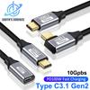 100W PD Kiirlaadimiskaabel 5A Tüüp USB C 3.1 Gen 2 Isane-Emane Pikendusjuhe 90 Nurk 10Gbps USB C Pikendaja Andmesidekaablid
