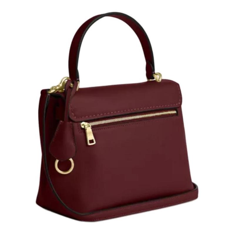 Coach Emory 25 Metal Hardware Shoulder Crossbody Smooth Leather Handbag Medium Women's Maroon