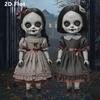 Set of 2 Halloween Garden Stakes featuring 2D Flat Creepy Boy Ghost Decorative Yard Stakes for Spooky Outdoor Decor