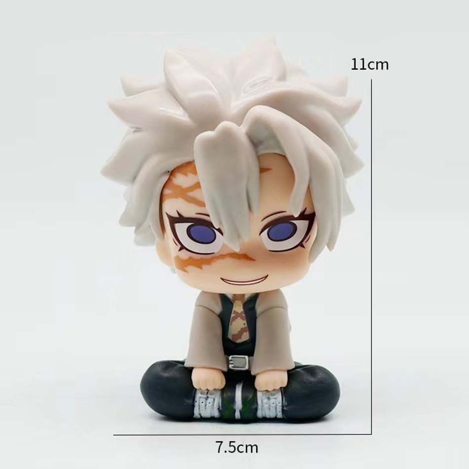 New Demon Slayer Akaza Upper Head Movable Chibi Cute Action Figure Anime Peripheral Collectible For Anime Fans Desktop Gift