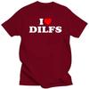 Funny I Love DILFs Heart Cool T Shirts Summer Style Graphic Cotton Streetwear Short Sleeve Birthday Gifts T-shirt Mens Clothing