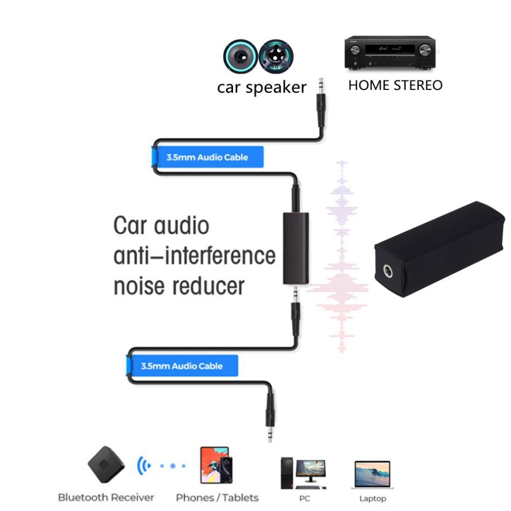 Aislador de Ruido de Bucle de Tierra de Tierra Común 3.5mm Auxiliar Audio Filtro de Ruido PC/Portátil/Teléfono