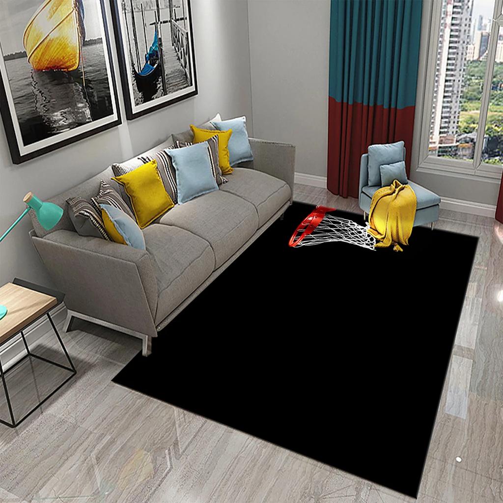 Sport Carpet Boxing Gloves Rug Physical Education Rectangle Area Rugs for Adult Yoga Mats Living Room Black Flat Mat Doormat