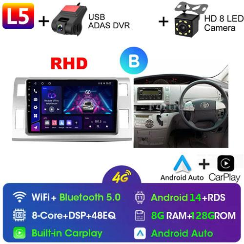 Android 14 Carplay WIFI+4G Car Radio For Toyota Previa 3 III XR50 Estima 2006-2019 Multimedia Player GPS 2din Head Unit Stereo