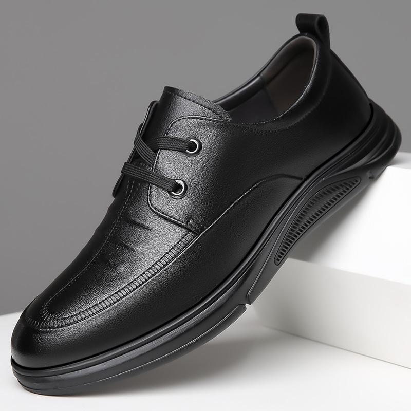 

Мода 2024 Весна Осень Новые Дизайнерские Лоферы Мужские Невидимая Платформа Мягкая Кожа Черные Туфли Мужская Мода Повседневная Мужская Обувь 38 чёрный