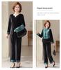 Mom's Spring/Autumn Gold Velvet Chinese Style Vest Jacket Three-Piece Suit for Middle-Aged and Elderly Women