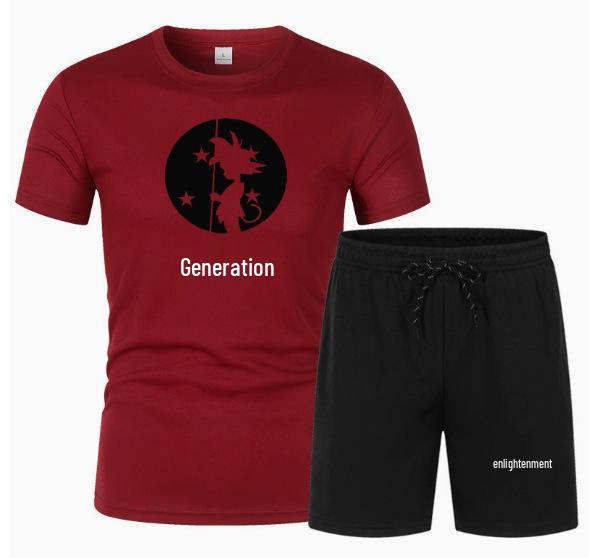 Anime Goku Mesh Sports T-shirt & Shorts Set - Breathable Basketball Uniform
