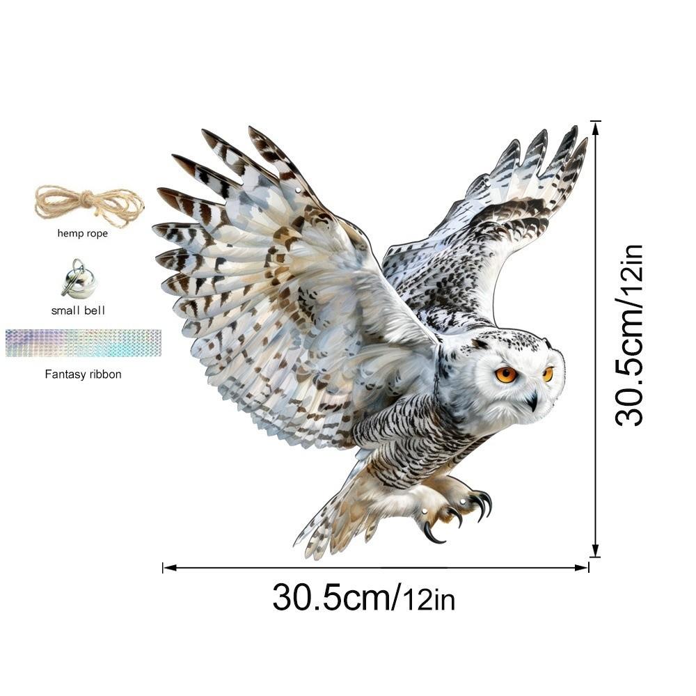 Waterproof Bird Scarer Simulation Owl Pest Control Bird Scare Pendant With Bell With Reflective Hanging Bird Repellent Courtyard