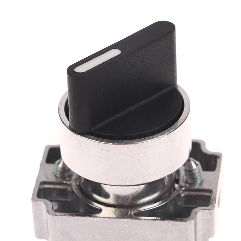 1 Pièce 22Mm Bouton Poussoir Commutateur Rotatif Xb2-Bd25 Bd53 1No1Nc 2No 2/3 Positions Auto-Verrouillage Auto-Réinitialisation Commutateur à Bouton Sélecteur