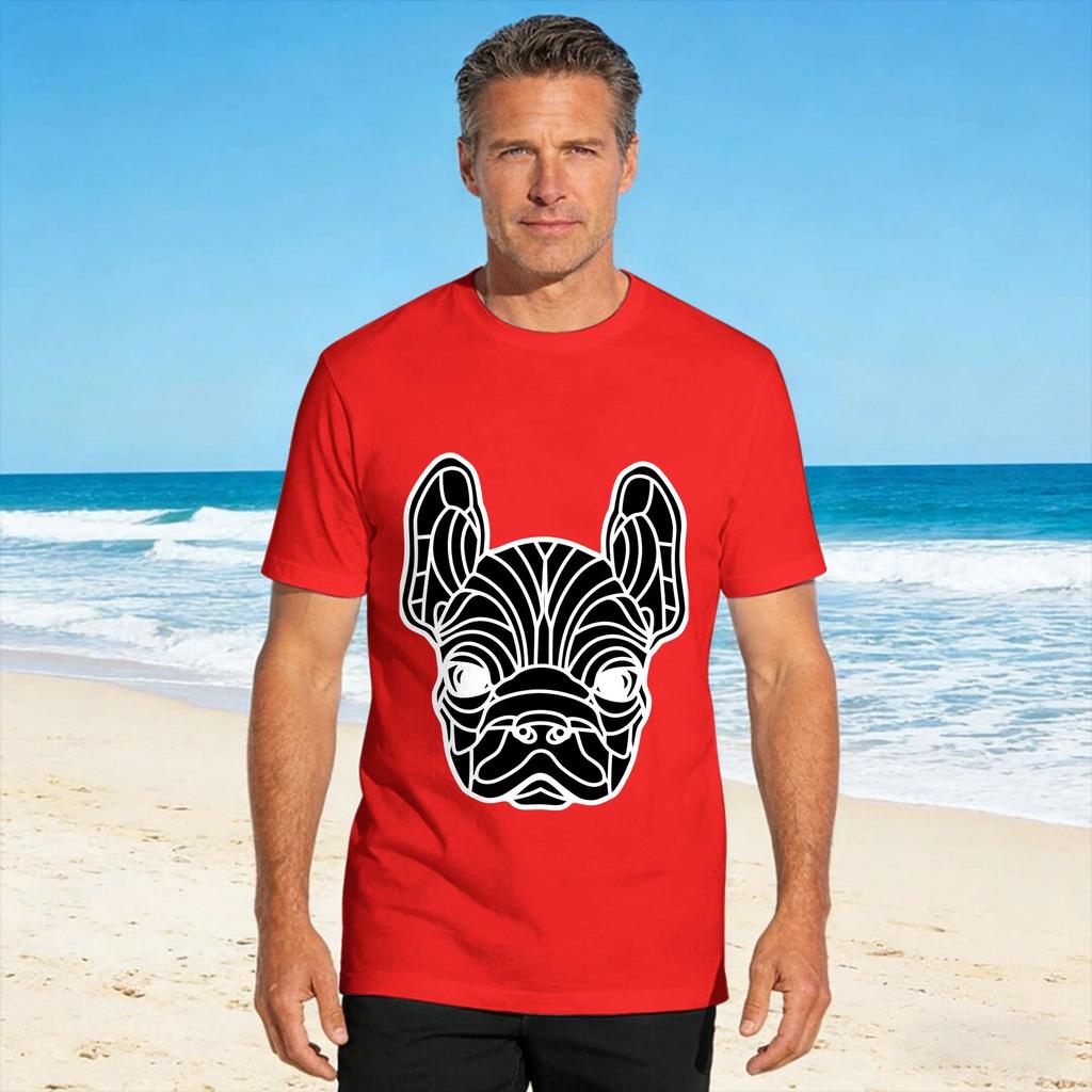 French Bulldog Cotton Tshirt For Couple Summer Y2k Funny Tshirts Hip Hop Tee Shirt Oversize Wholesale Clothes