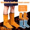 Cowhide Leather Anti-scalding Work Safety Apron Welder Apron Welding Protection Wear-resistant Welding Foot Guard Shoes Covers