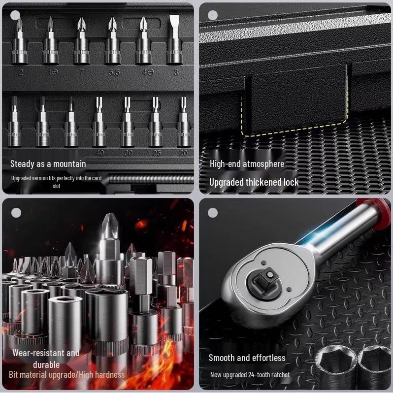 46-Piece Xiaofei Socket Wrench Repair Set - 1/4 Ratchet for Auto and Home