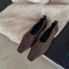 Retro Suede Square Head Low-heeled Single Shoes Women's Autumn and Winter 2025 New Soft Leather Versatile Commuter Grandma Women's Single Shoes