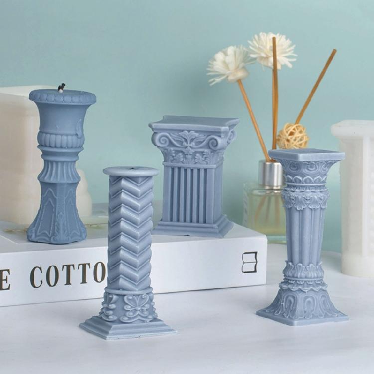 Roman Pillar Silicone Mold Candle Aromatherapy Candy Cake Decorating Tool Supply