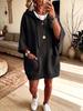 2026 Autumn Winter Women's Casual Solid Color Loose Fit Hoodie